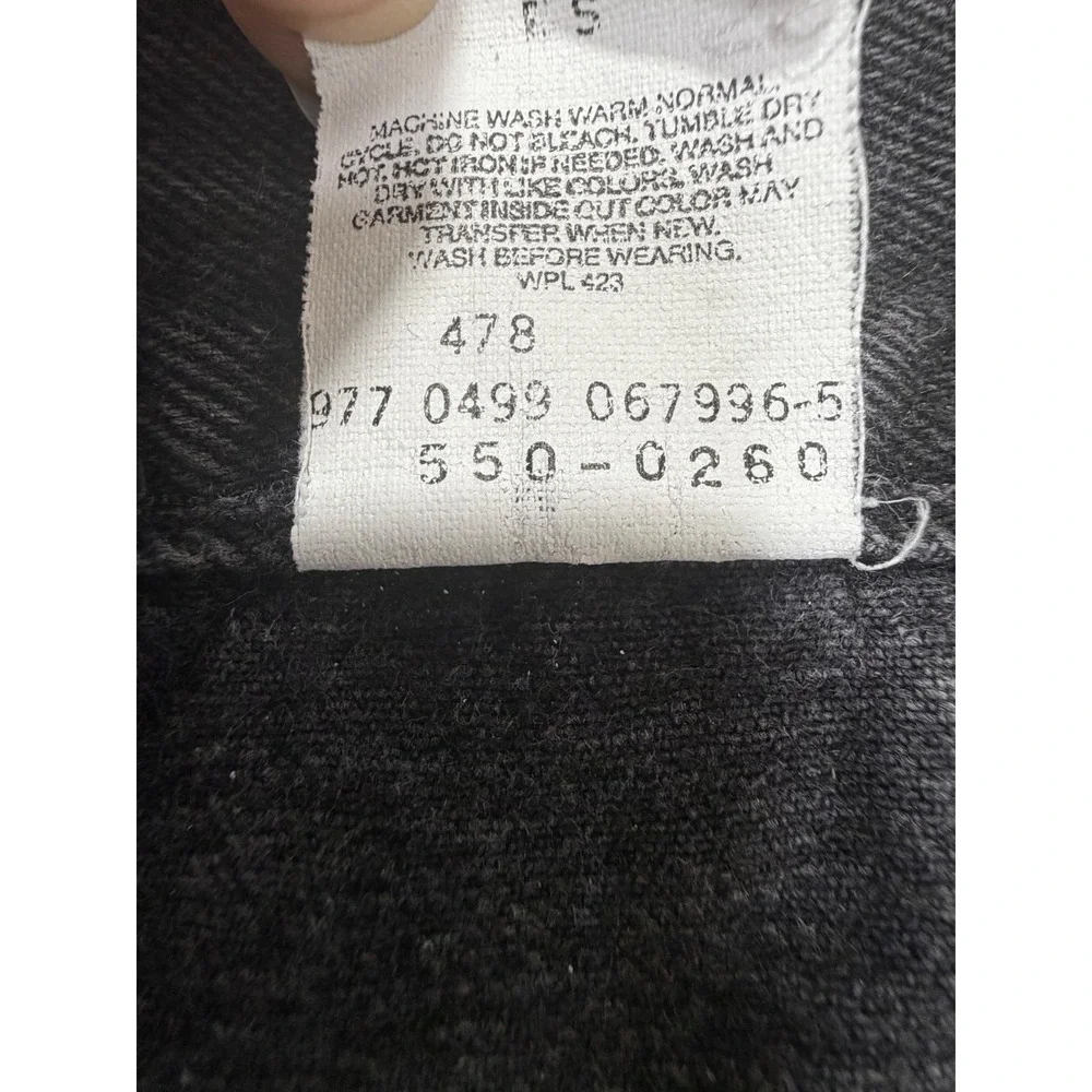 Vintage Levis 550 Relaxed Fit Mens Jeans Faded Black 36x32 90s USA Paper Tag